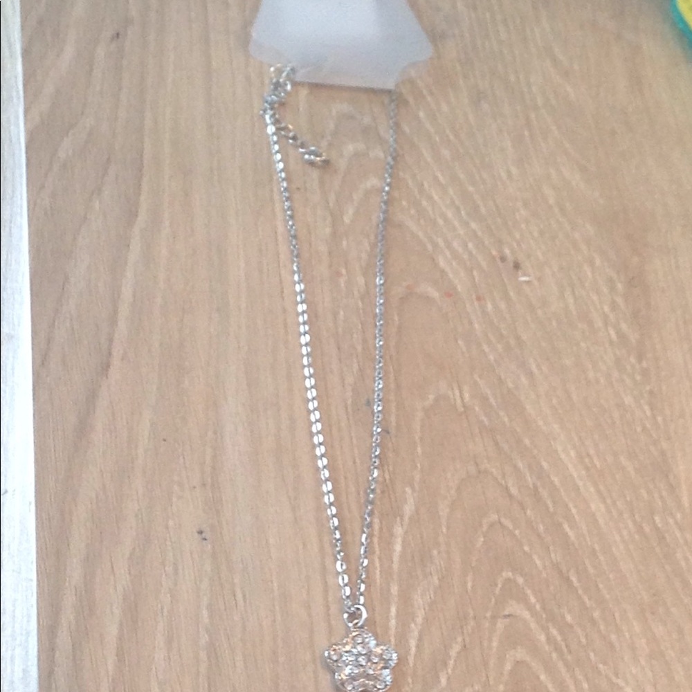 Fashion jewelry necklace with flour and diamonds